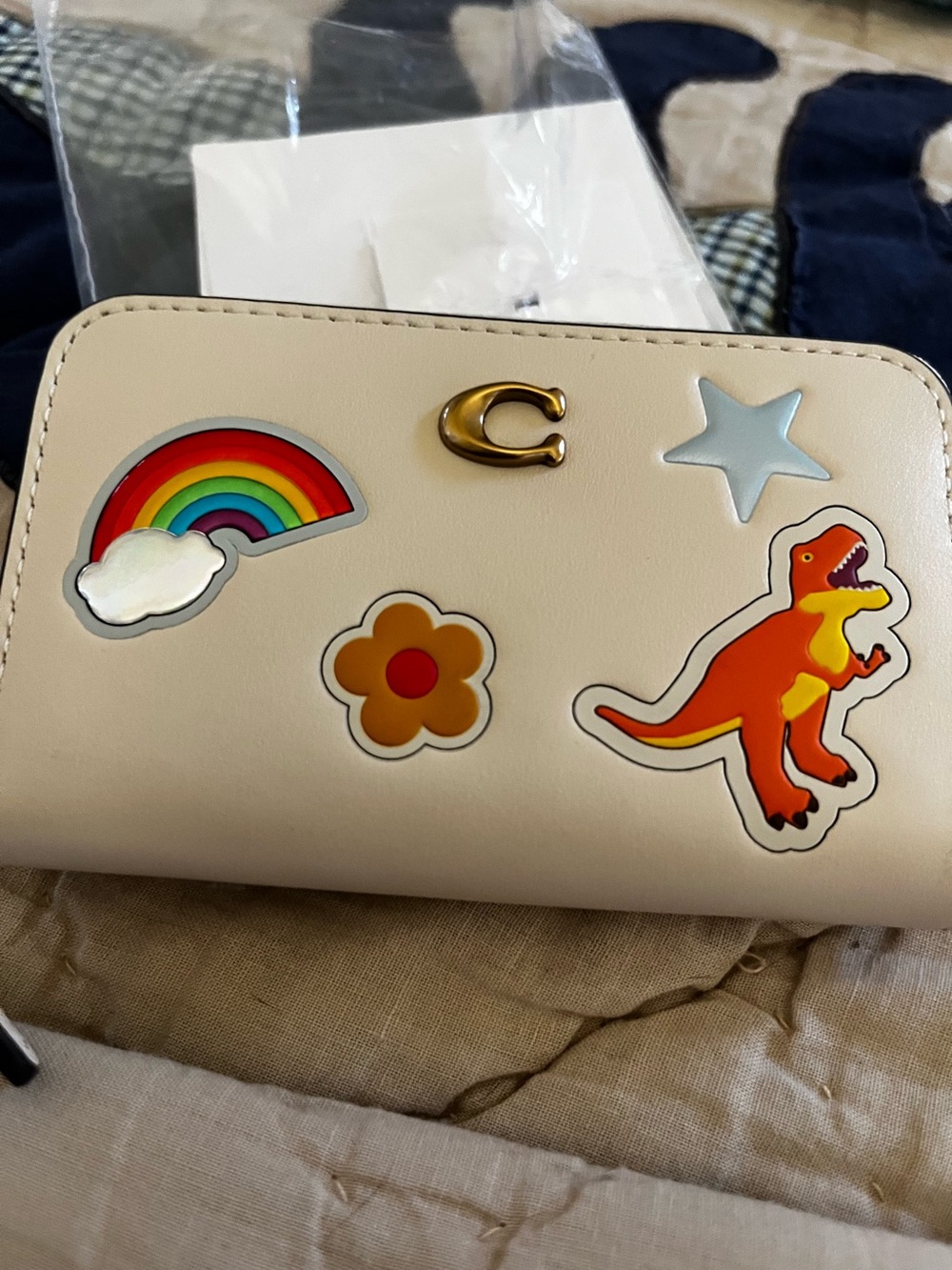 Coach Sticker Print Zip Around Card Case